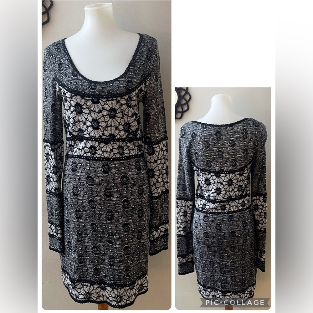 Free People Botanical Forest Open Knit Floral Long Sleeve Dress Fall Boho Goth - Picture 2 of 6
